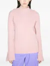 Kiko Kostadinov Fluted-sleeve Mock-neck Top In Pink