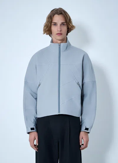 Kiko Kostadinov Fosco Geometric-stitch High-neck Jacket In Blue
