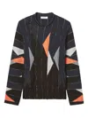 Kiko Kostadinov Geometric-pattern Button Cardigan In Black