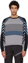 Kiko Kostadinov Chevron-pattern Sweatshirt In Black