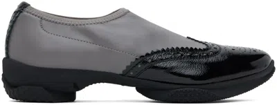 Kiko Kostadinov Gray & Black Sonia Slip On Brogues In Smoke/pitch Black