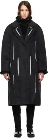 Kiko Kostadinov Gray Bowie Tailored Coat In Sable Black/silver