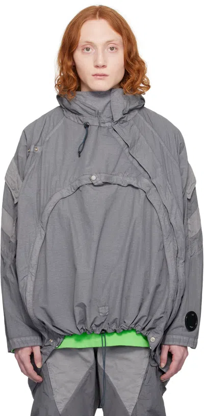 Kiko Kostadinov Gray C.p. Company Edition Jacket In 919 Steel Grey