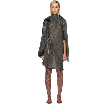 Kiko Kostadinov Gray Caspian Minidress In Black
