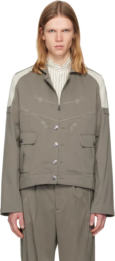 Kiko Kostadinov Fitz Military Long-sleeved Casual Jacket In Gray