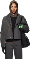 Kiko Kostadinov Gray Fox Racing Edition Fox Jacket In Drk Shdw