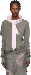 Kiko Kostadinov Gray Howe Jersey Top In Gray