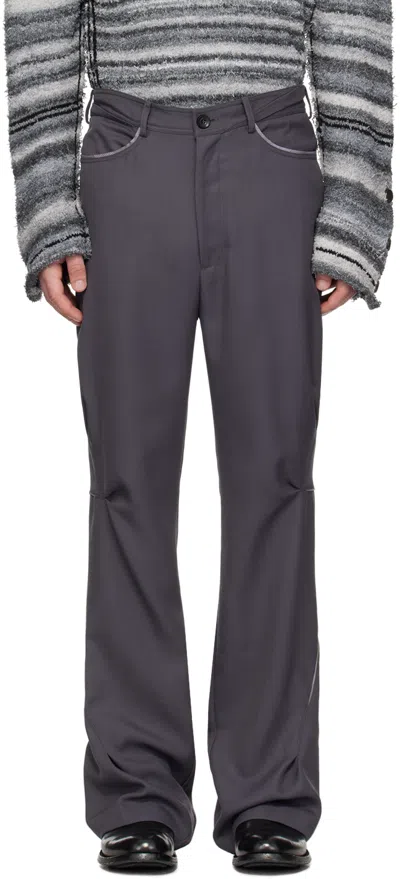 Kiko Kostadinov Gray Ohne K-dart Trousers In Iron Grey