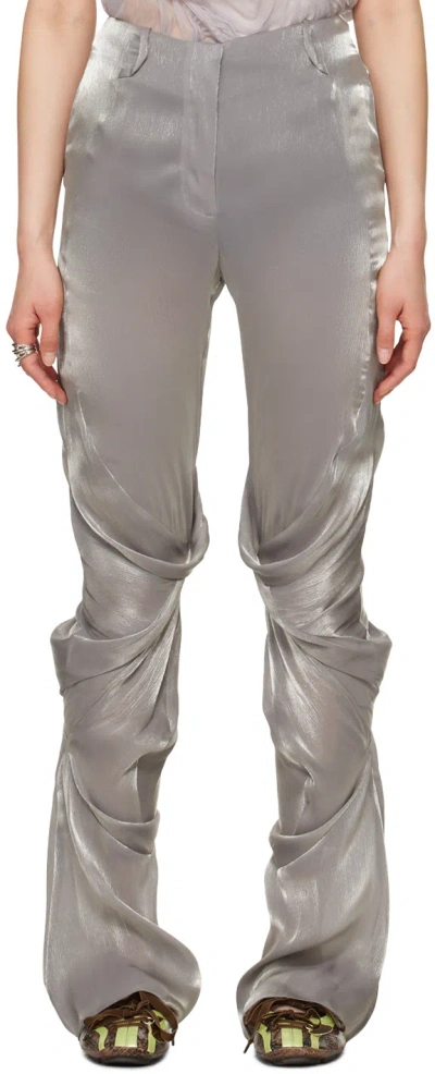 Kiko Kostadinov Gray Orpheus Trousers In Silver