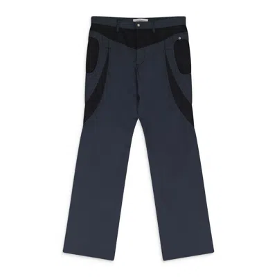 Kiko Kostadinov Gray Riding Claw Trousers In Blue