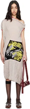 Kiko Kostadinov Gray Satellite Knit Midi Dress In Moonbeam Grey / Sola