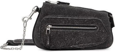 Kiko Kostadinov Gray Trivia Chain Pochette Bag In Chalk Board