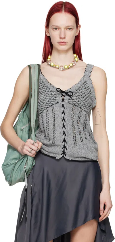 Kiko Kostadinov Gray Urd Tank Top In Black