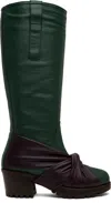 Kiko Kostadinov Stiefel Mit Knoten 65mm In Wood Green/aubergine