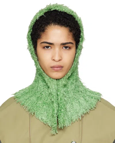Kiko Kostadinov Green Carla Knitted Hood In Jade