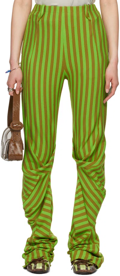 Kiko Kostadinov Green Orpheus Trousers In Green Stripe