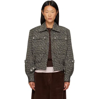 Kiko Kostadinov Green Peregrine Jacket In Gray