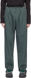 Kiko Kostadinov Belt-lined Casual Pants In Stone Green/deep Gre