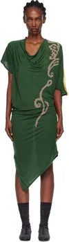 Kiko Kostadinov Green Ziggy Midi Dress In Green