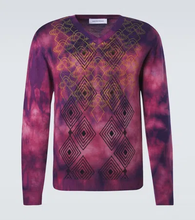 Kiko Kostadinov Hatha Tie-dye Wool Sweater In Pink