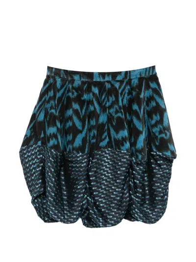 Kiko Kostadinov Evelyn Skirt Draped High Waist Pleated Texture In Black