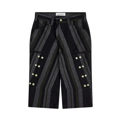 Pre-owned Kiko Kostadinov Inex Snap Shorts 'black/grey/green' | Men's Size 48