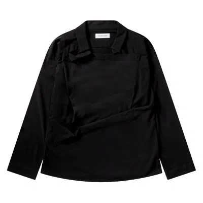 Pre-owned Kiko Kostadinov Iskar Draped Shirt 'true Black' | Men's Size 50