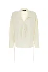 Kiko Kostadinov Satin V-neck Shirt With Drawstring Hemline