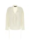 Kiko Kostadinov Satin V-neck Shirt With Drawstring Hemline