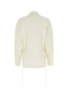 Kiko Kostadinov Satin V-neck Shirt With Drawstring Hemline In White