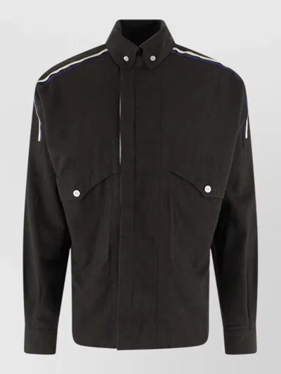 Kiko Kostadinov Jacket Chest Pockets Shoulder Stripe Detail In Black