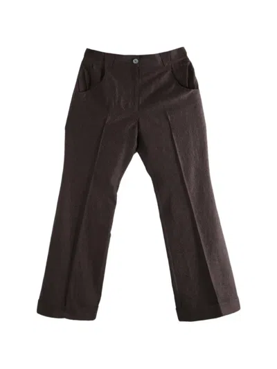 Kiko Kostadinov Jacquard-pattern Turn-up Trousers In Burgundy