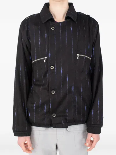 Kiko Kostadinov Komlo Vertical-stripe Jacket In Black