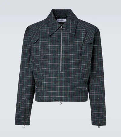 KIKO KOSTADINOV KRANER CHECKED CROPPED COTTON-BLEND BLOUSON
