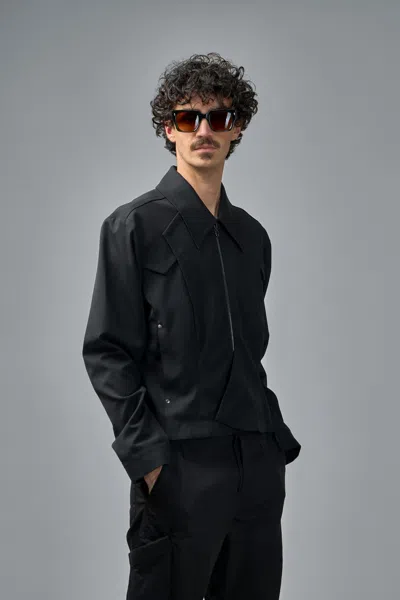 Kiko Kostadinov Kraner Cropped Blouson In Black