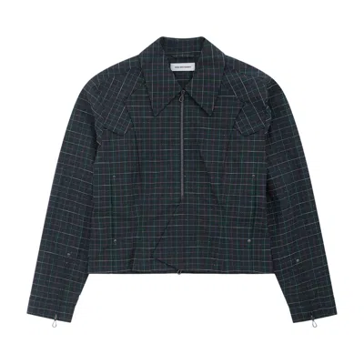 Pre-owned Kiko Kostadinov Kraner Cropped Blouson 'forest Check' | Green | Men's Size 50