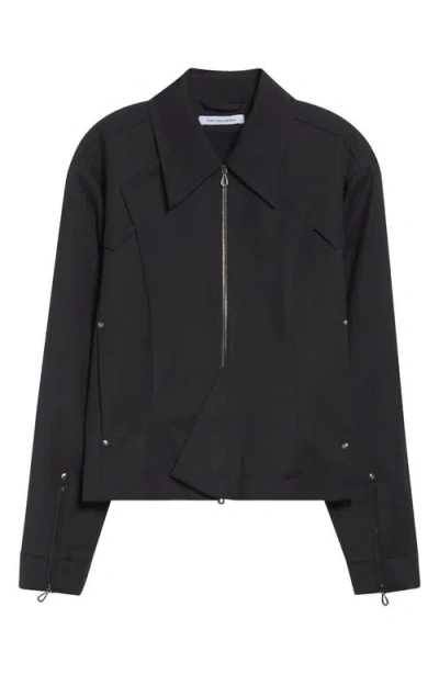 Kiko Kostadinov Kraner Stretch Virgin Wool Crop Blouson Jacket In Black