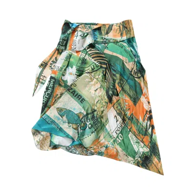 Pre-owned Kiko Kostadinov Kukri Draped Skirt 'markarian Print' | Multi-color | Women's Size 34