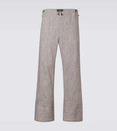 Kiko Kostadinov Kyan Cotton And Linen-blend Straight Pants In Brown