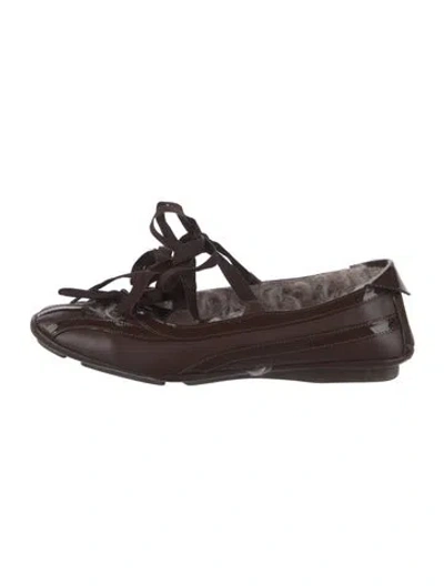 Pre-owned Kiko Kostadinov Lella Hybrid Leather Flats In Brown