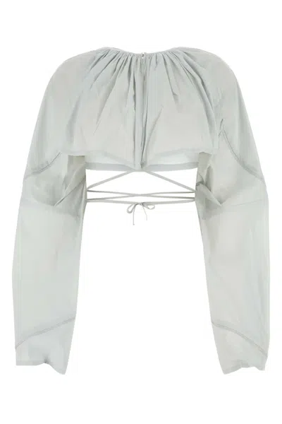 KIKO KOSTADINOV LIGHT GREY STRETCH COTTON BLEND BLOUSE
