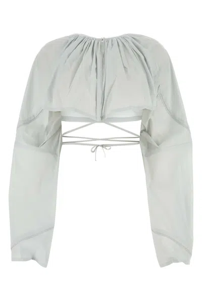KIKO KOSTADINOV KIKO KOSTADINOV LIGHT GREY STRETCH COTTON BLEND BLOUSE