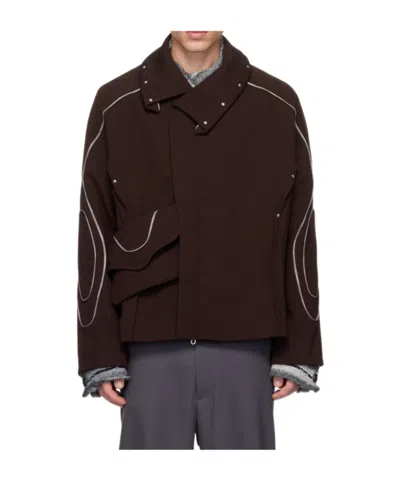 Kiko Kostadinov Burgundy Chalice Jacket In Maroon