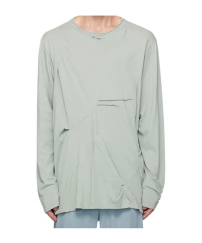 Kiko Kostadinov Green Ohne K-dart Henley T-shirt In Jade Green