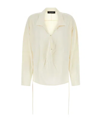 KIKO KOSTADINOV KIKO KOSTADINOV LONG-SLEEVED V-NECK DRAWSTRING BLOUSE