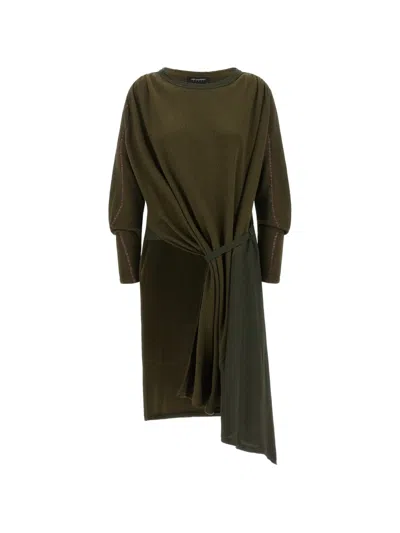 Kiko Kostadinov Long-sleeve Asymmetrical-hem Dress In Gray