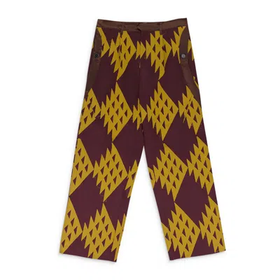 KIKO KOSTADINOV MAROON ARISTIDES WIDE TROUSERS