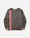 Kiko Kostadinov Ostro Stripe V-neck Sweater In Grey