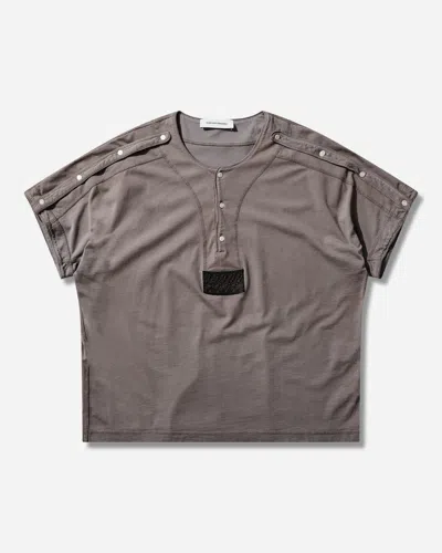 Kiko Kostadinov Men S Sargo Short Sleeve Henley Polo Iris In Gray