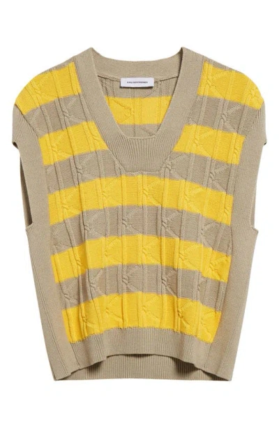 KIKO KOSTADINOV MERLI STRIPE COTTON CABLE SWEATER VEST